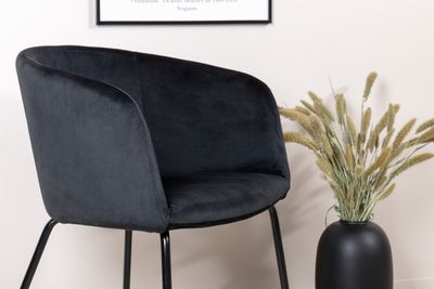 Venture Home Berit Matstol i Svart Sammet