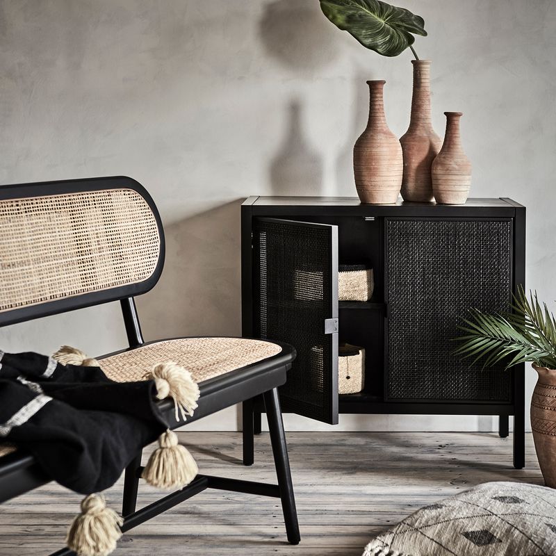 Affari of Sweden HARRY Bänk, Natur/Svart 160x51x86 cm