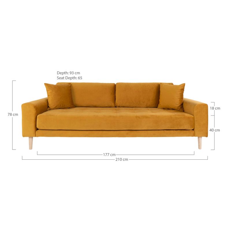 House Nordic Lido 3-sits soffa Senapsgul