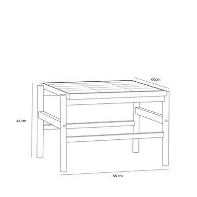 Hübsch Tile soffbord mint/natur 61 x 66 x H44 cm