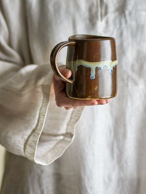 Bloomingville Yori Mugg, Brun, Stengods - 6-pack