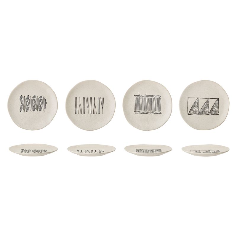 Bloomingville Eliana Tallrik, Svart, Stengods - 12-pack