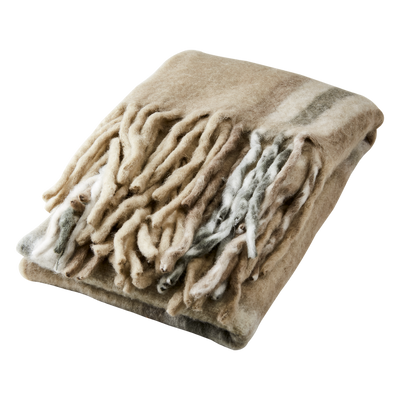 Affari of Sweden FRASSE Filt, Beige/grå/grön