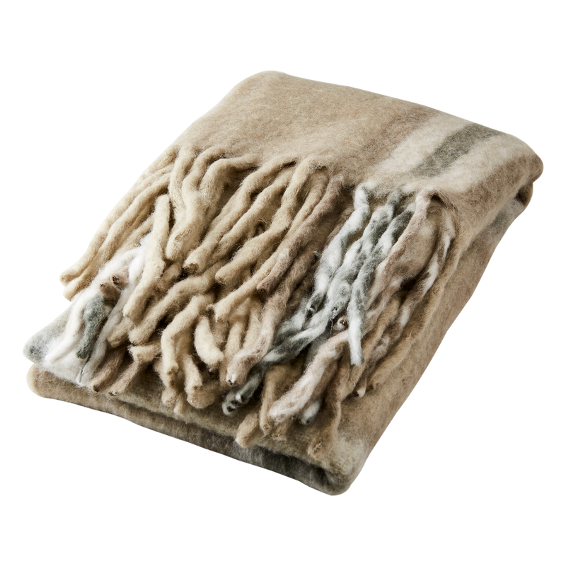 Affari of Sweden FRASSE Filt, Beige/grå/grön