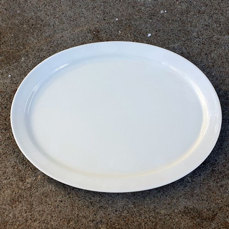 Gustavsberg BAS Vit, Oval Uppläggningsfat, stengods