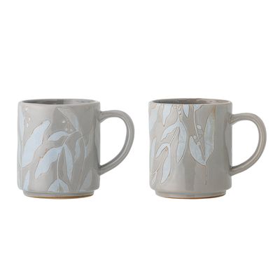 Bloomingville Aurora Mugg, Grå, Stengods - 4-pack