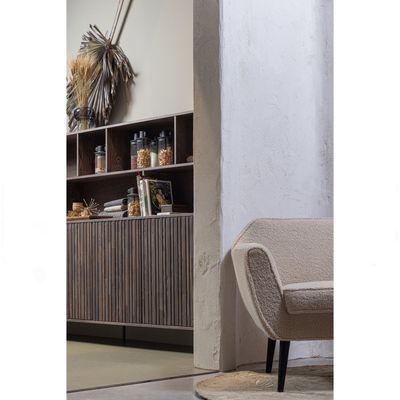 WOOOD NEW GRAVURE Vägghylla i Askfanér Espresso [FSC]