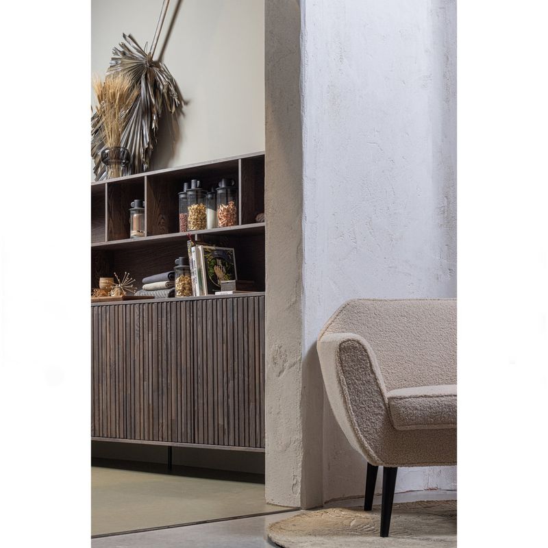 WOOOD NEW GRAVURE Vägghylla i Askfanér Espresso [FSC]