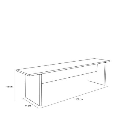 Hübsch Baenk Bänk Naturell 180x44xh48cm