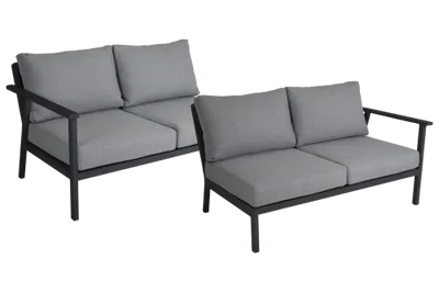 Brafab Samvaro Höger+Vänster Avslut 2-Sits Antracit