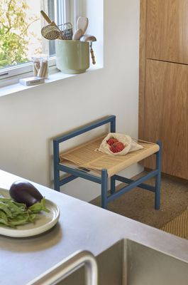 Hübsch Heritage Bänk Liten Petrol 60x40xh55cm Blå