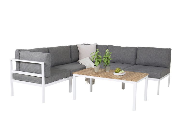 Venture Home Brasilia & Copacabana Soffbord 110 x 60 Natur + Soffmoduler Vit