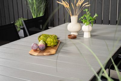 Venture Home Levels & Santorini Rektangulärt Matbord 229 × 100 Svart + 6 st Matstolar Svart