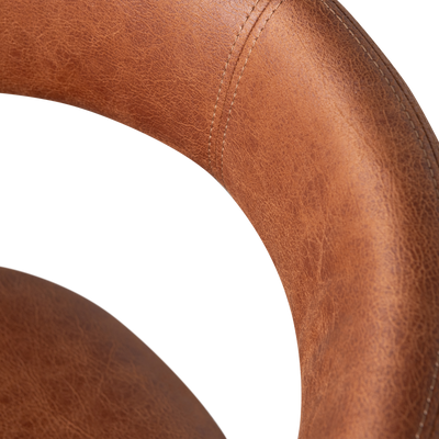 WOOOD Noble Matstol i Konjaksfärgad Läderlook 2 st