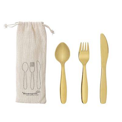 Bloomingville Mini Ally Cutlery, Gold, Stainless Steel - 6-pack