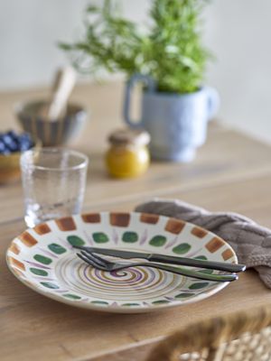 Bloomingville Shama Tallrik, Grön, Stengods - 6-pack