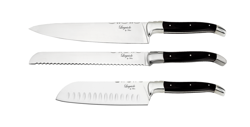 Laguiole By Hâws kockset med 3 delar, handtag i svart trä