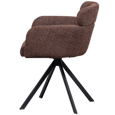 WOOOD Fenne Snurrbar Matstol Väv Tyg Kastanj 2 st