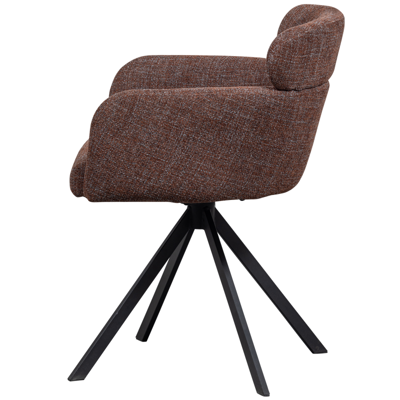 WOOOD Fenne Snurrbar Matstol Väv Tyg Kastanj 2 st