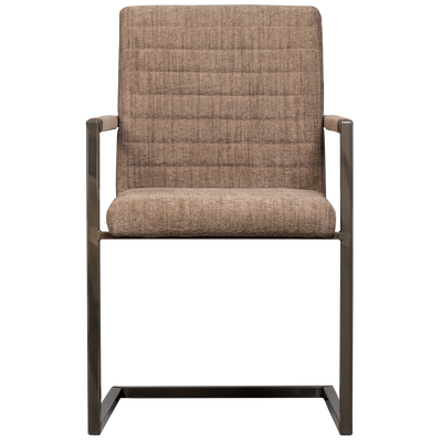 WOOOD Bas Matstol i Vävt Tyg Brun Melange 2 st