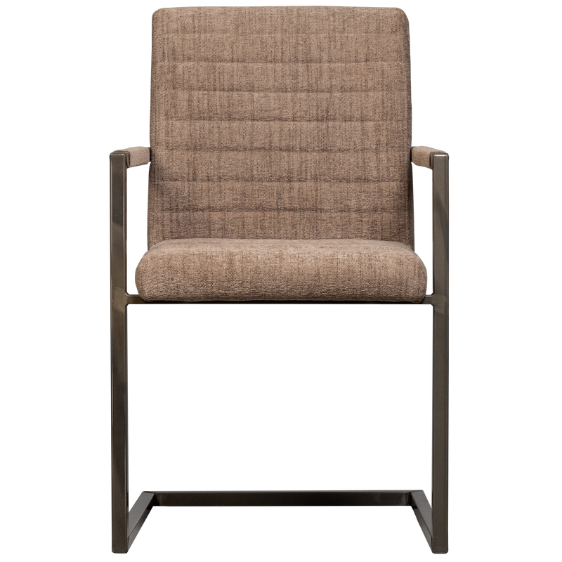 WOOOD Bas Matstol i Vävt Tyg Brun Melange 2 st