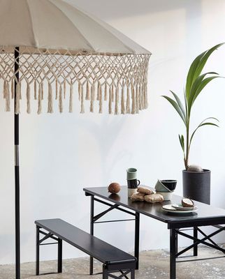 Nordal bord/bänkset - svart, storlek L