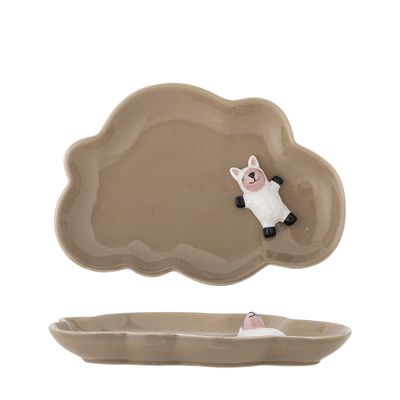 Bloomingville Mini Dolly Tallrik, Brun, Stengods - 6-pack
