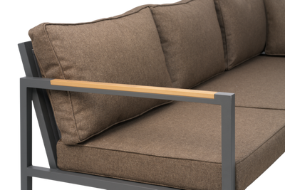 Brafab Cap hörnsoffa Stor Anthracite / Brown