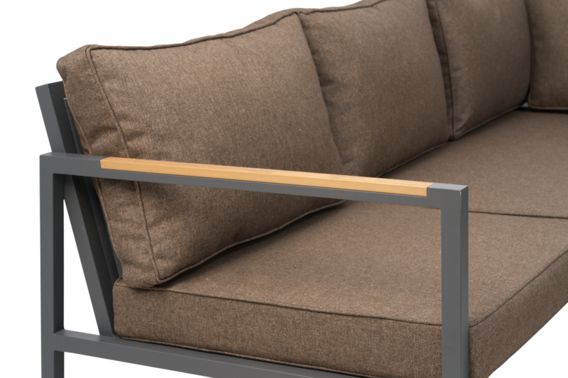 Brafab Cap hörnsoffa Stor Anthracite / Brown