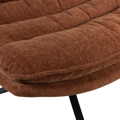 WOOOD KUBE Svängbar Fåtölj med Fotpall - Brun