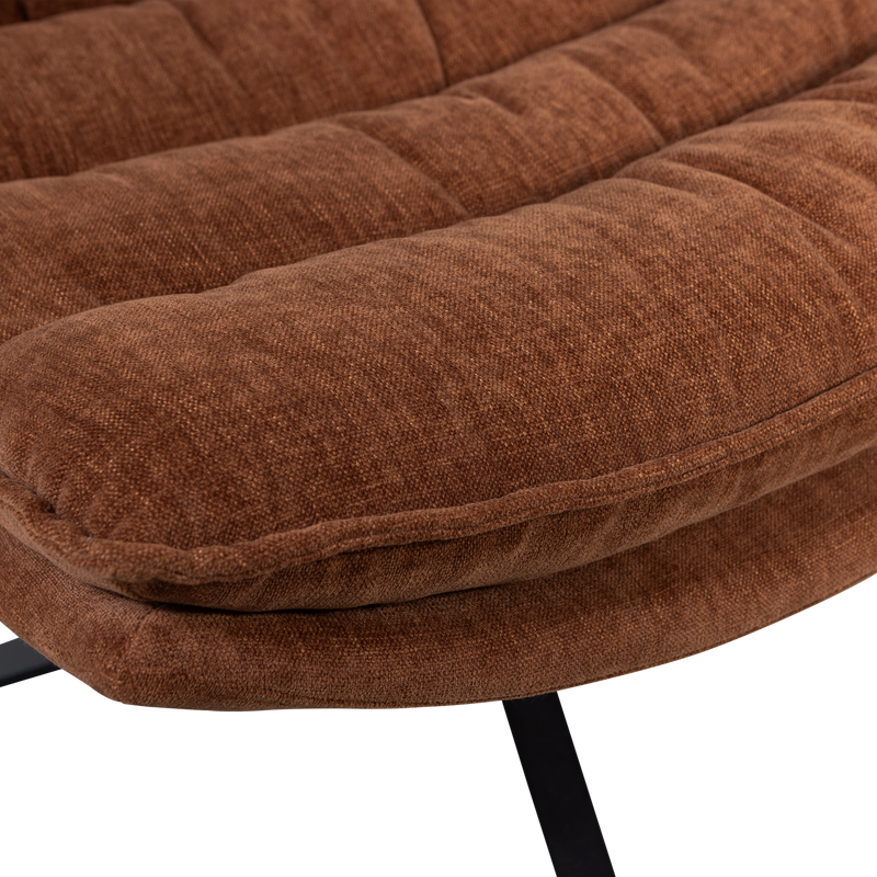 WOOOD KUBE Svängbar Fåtölj med Fotpall - Brun