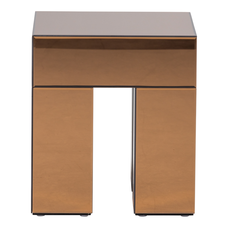 WOOOD Mirrox Sidobord med Spegelglas Brun [FSC]