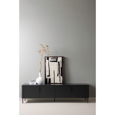 WOOOD Gunnar TV-bänk 200 cm Matt Svart FSC-certifierad