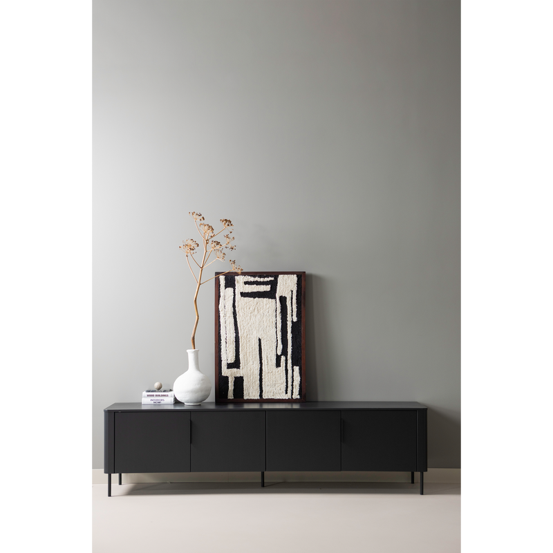 WOOOD Gunnar TV-bänk 200 cm Matt Svart FSC-certifierad