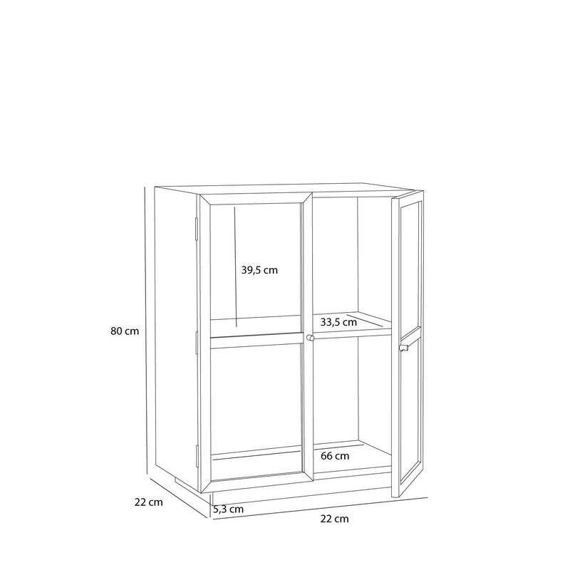 Hübsch Mae skåp natur 70x39xH90 cm