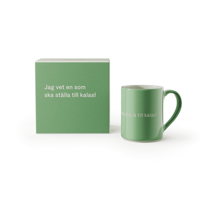 Design House Stockholm Astrid Lindgren Grön Mugg "Jag vet en som ska ställa till kalas" Nr. 28
