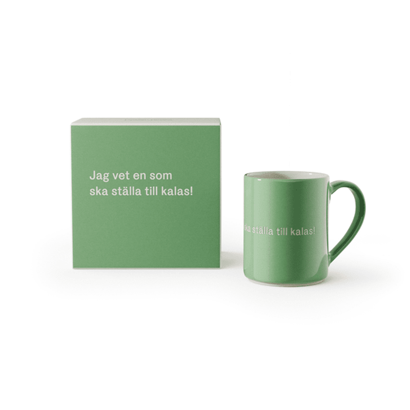Design House Stockholm Astrid Lindgren Grön Mugg "Jag vet en som ska ställa till kalas" Nr. 28