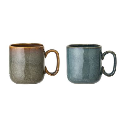 Bloomingville Aime Mugg, Grön, Stengods - 12-pack