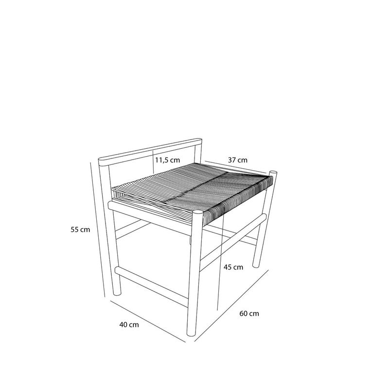Hübsch Heritage Bänk Liten Natur 60x40xh55cm