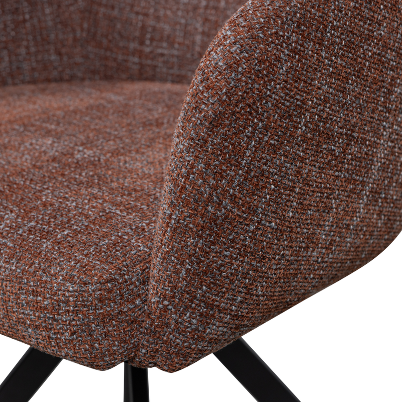 WOOOD Fenne Snurrbar Matstol Väv Tyg Kastanj 2 st