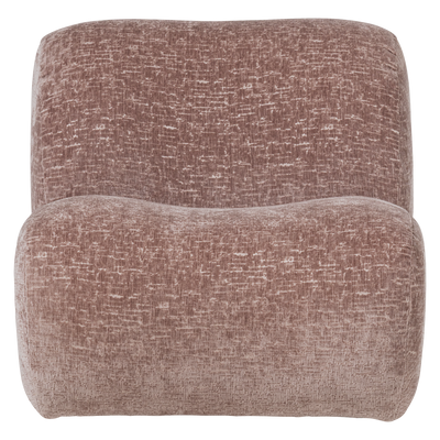 WOOOD NOMU Fåtölj - Craquele Sammet Ljusrosa