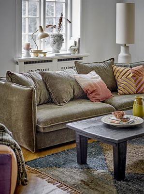 Bloomingville Linetta golvlampa, vit, stengods