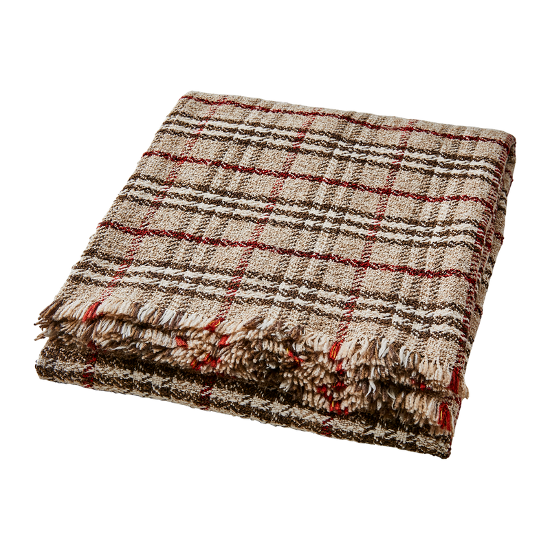 Affari of Sweden TAGE Filt, Flerfärgad/Beige 180 x 130 cm