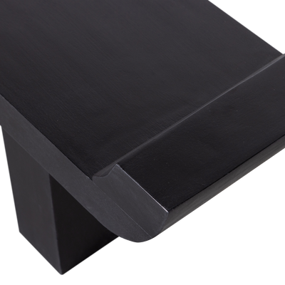WOOOD Lox Bänk i Svart Mangoträ med Uppstående Kanter
