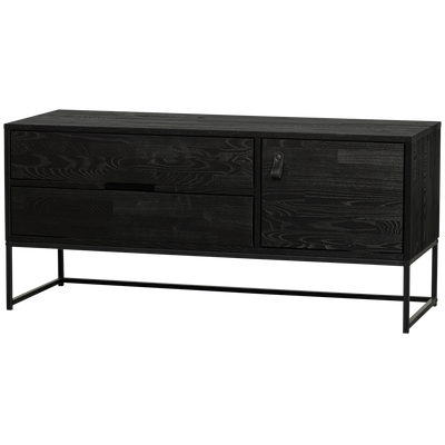 WOOOD SILAS TV-bänk i svart askträ, 120 cm