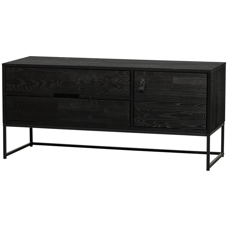 WOOOD SILAS TV-bänk i svart askträ, 120 cm