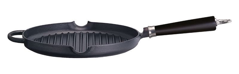 Ronneby Bruk, Grillpanna Gjutjärn 28 cm Hällpipar & Svart Trähandtag