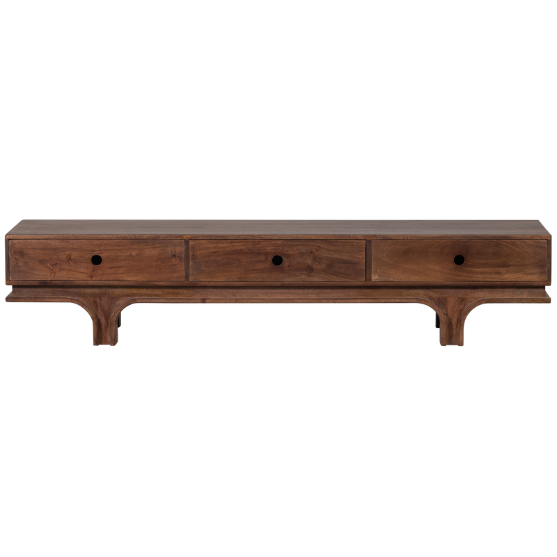 WOOOD Staes TV-bänk med 3 lådor i Mangoträ och Valnöt