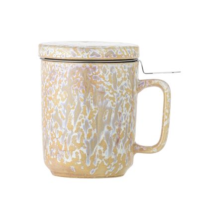 Creative Collection Yuma Mugg w/Lid and Strainer, Natur, Stengods - 6-pack