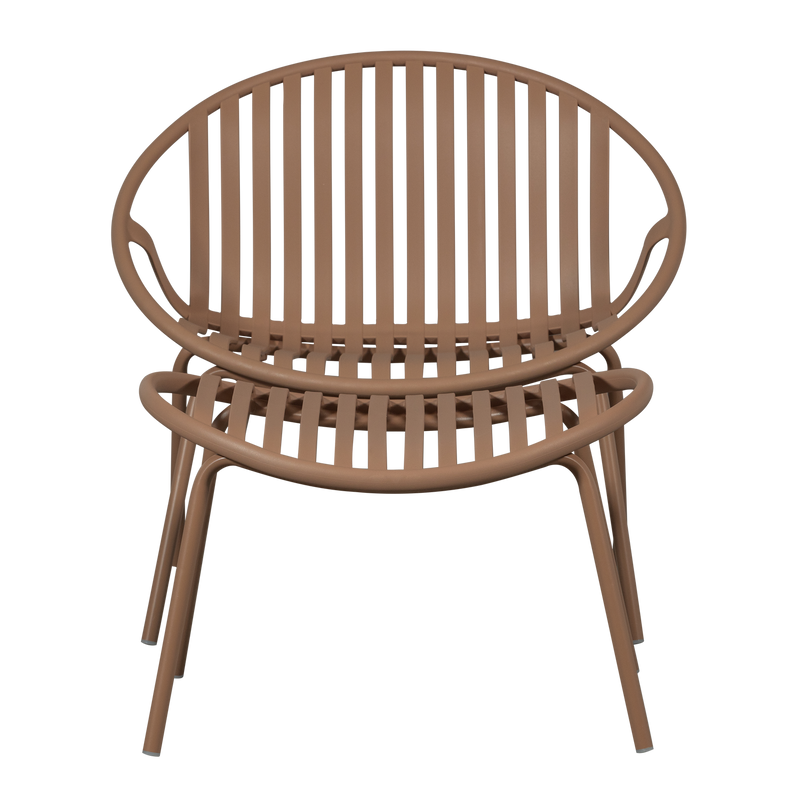 WOOOD Bruce Trädgårdsfåtölj med Fotpall - Laxrosa